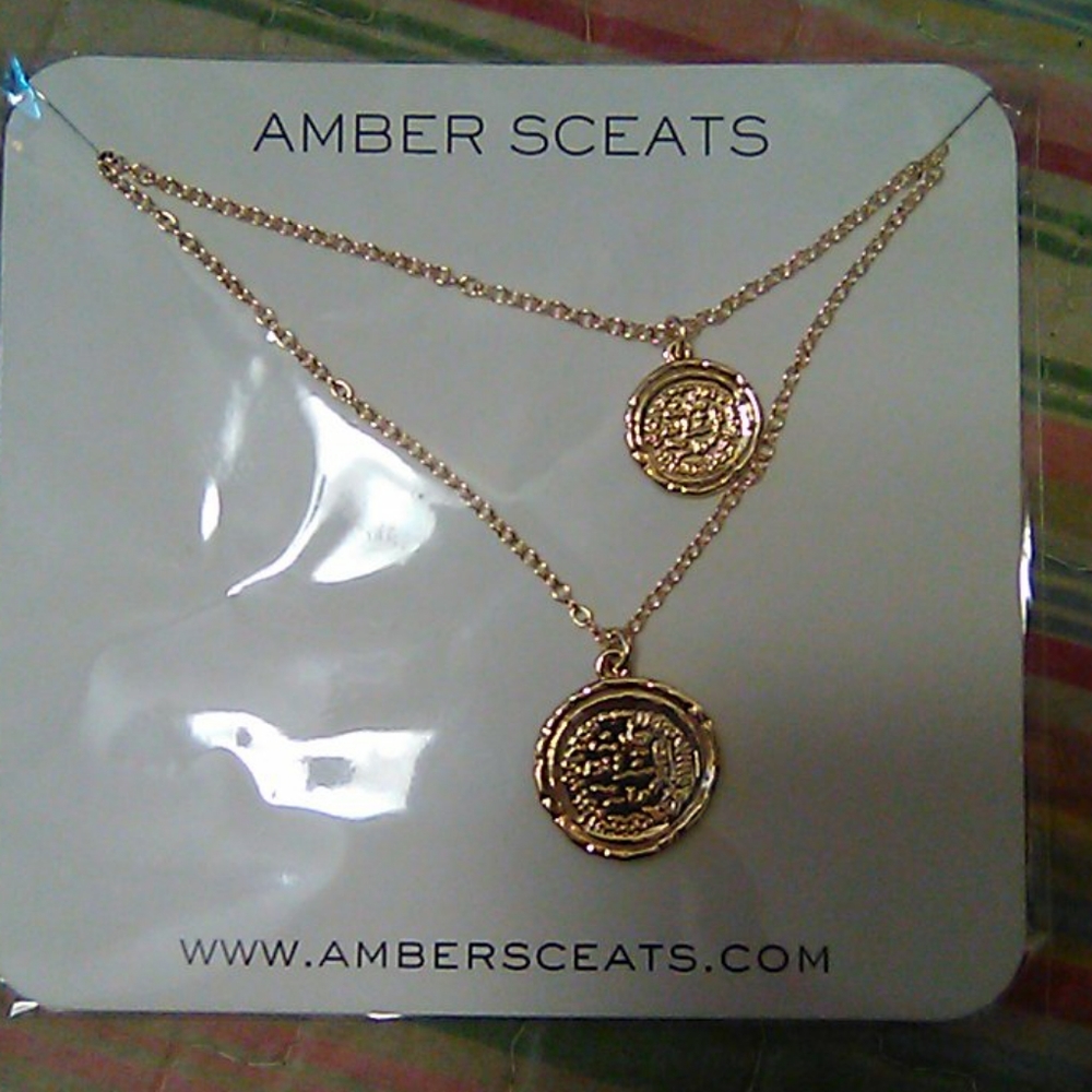 NWT Amber Sceats Double Coin Necklace